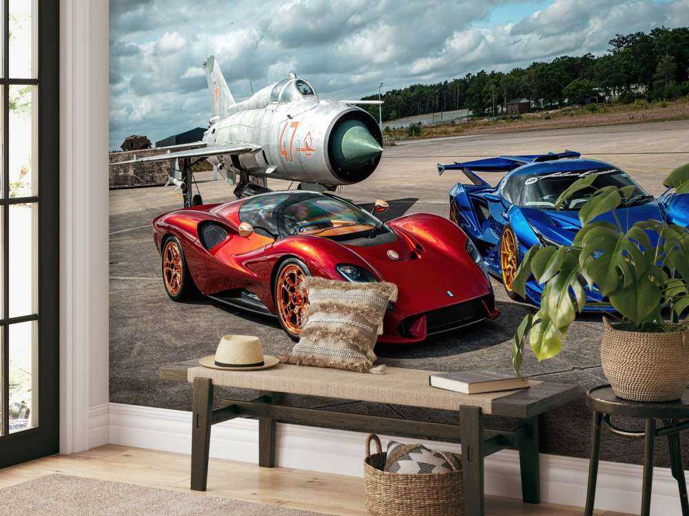 Supercars at fighter jets
