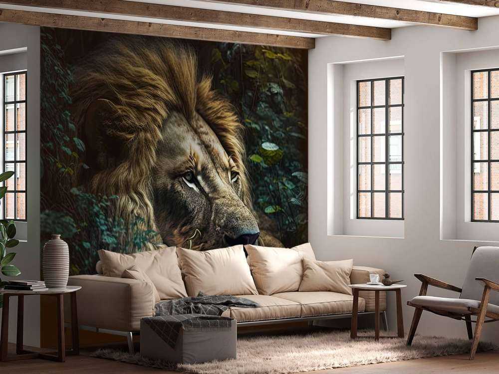 King lion in the jungle