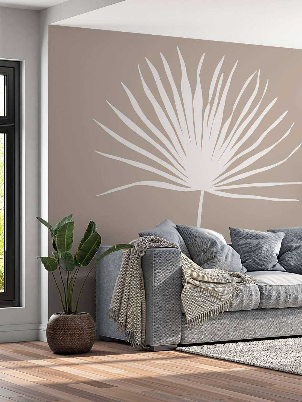 Plant op beige achtergrond