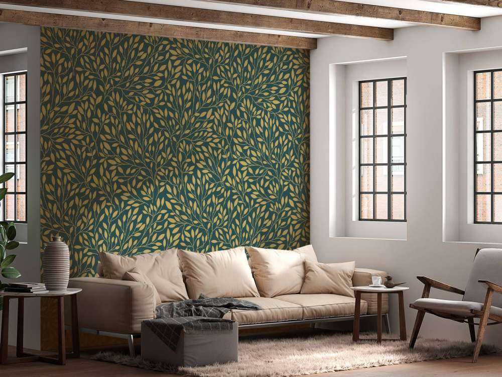 Luxury floral pattern yellow gold