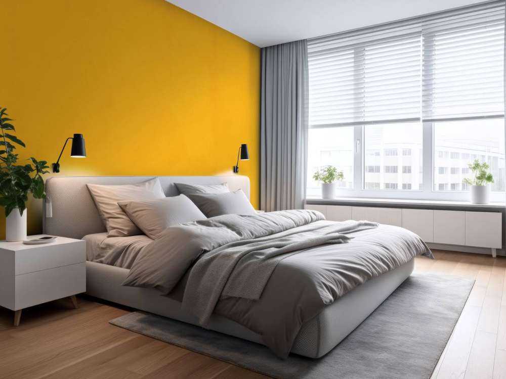 Sunny orange yellow concrete