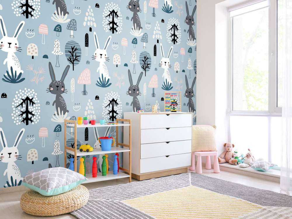 Blue rabbit pattern