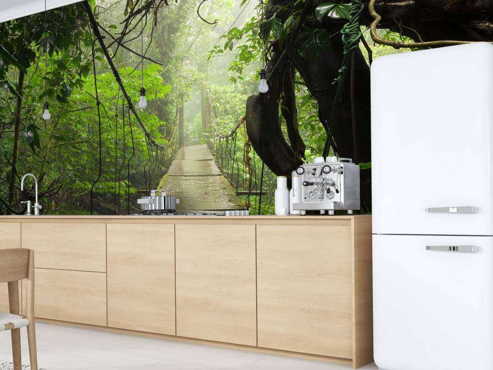 Bridge with wooden planks