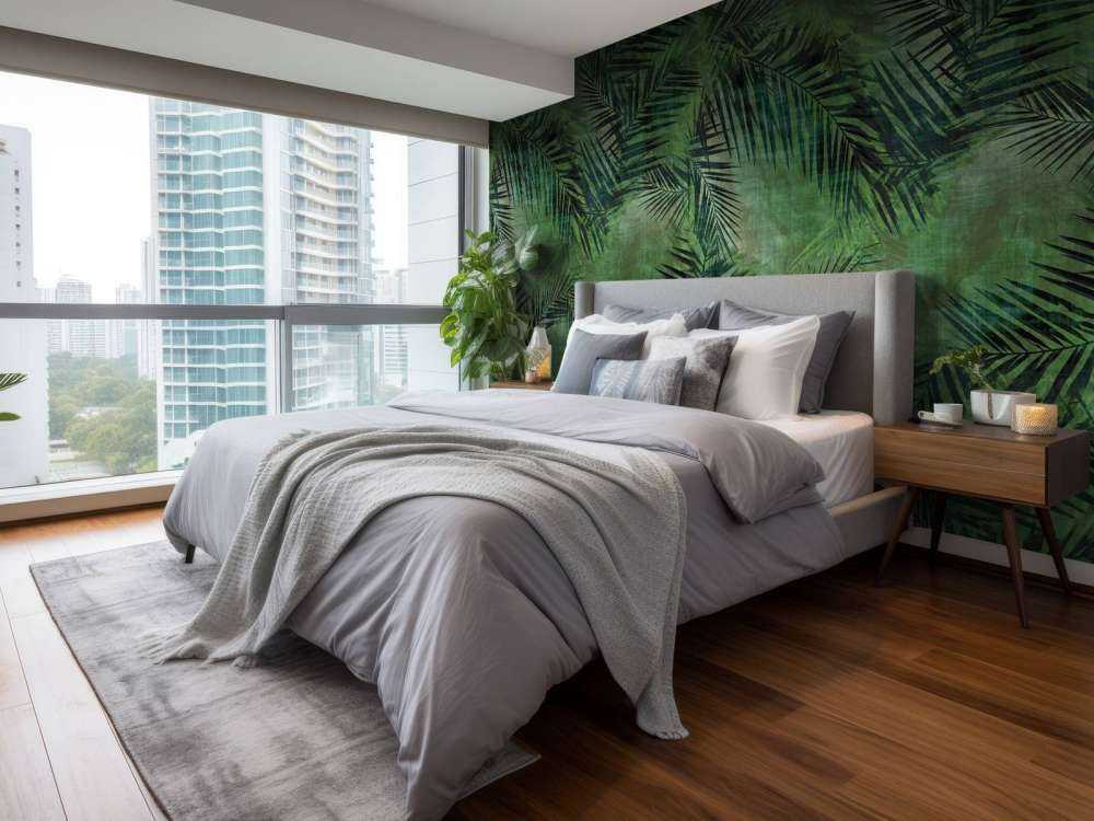 Green tropical leaves