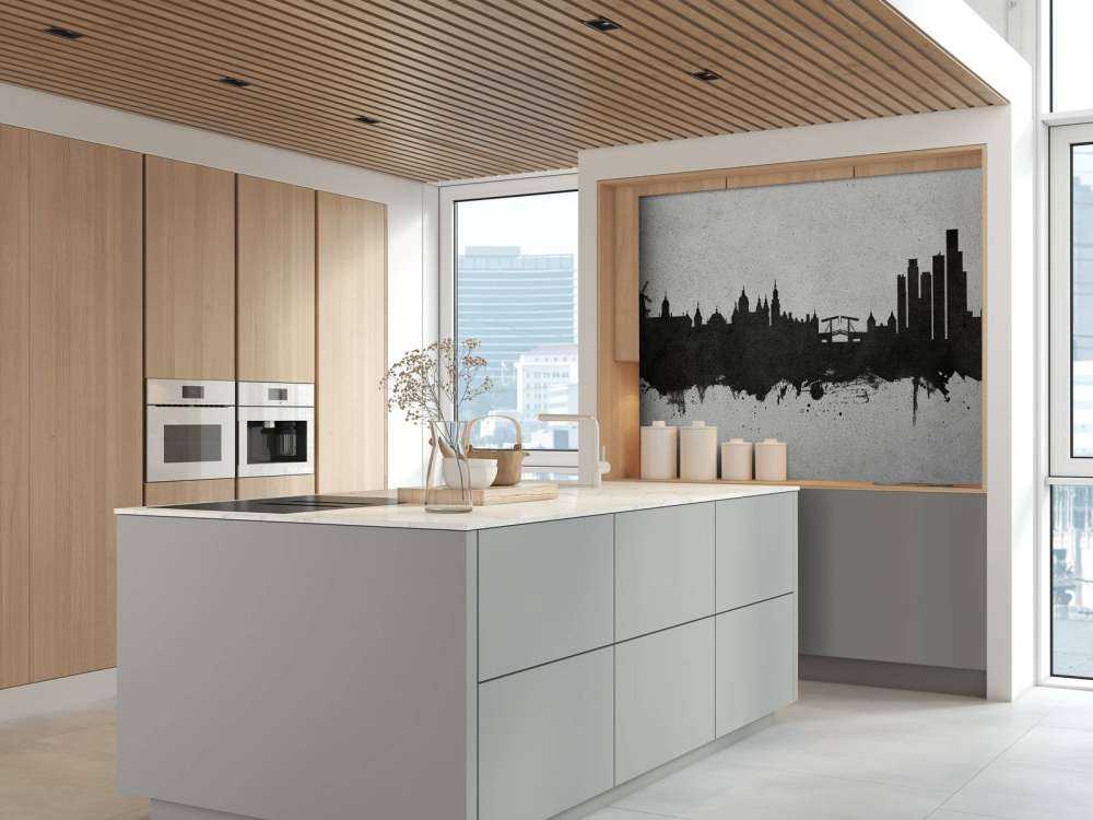 Watercolor skyline, Amsterdam