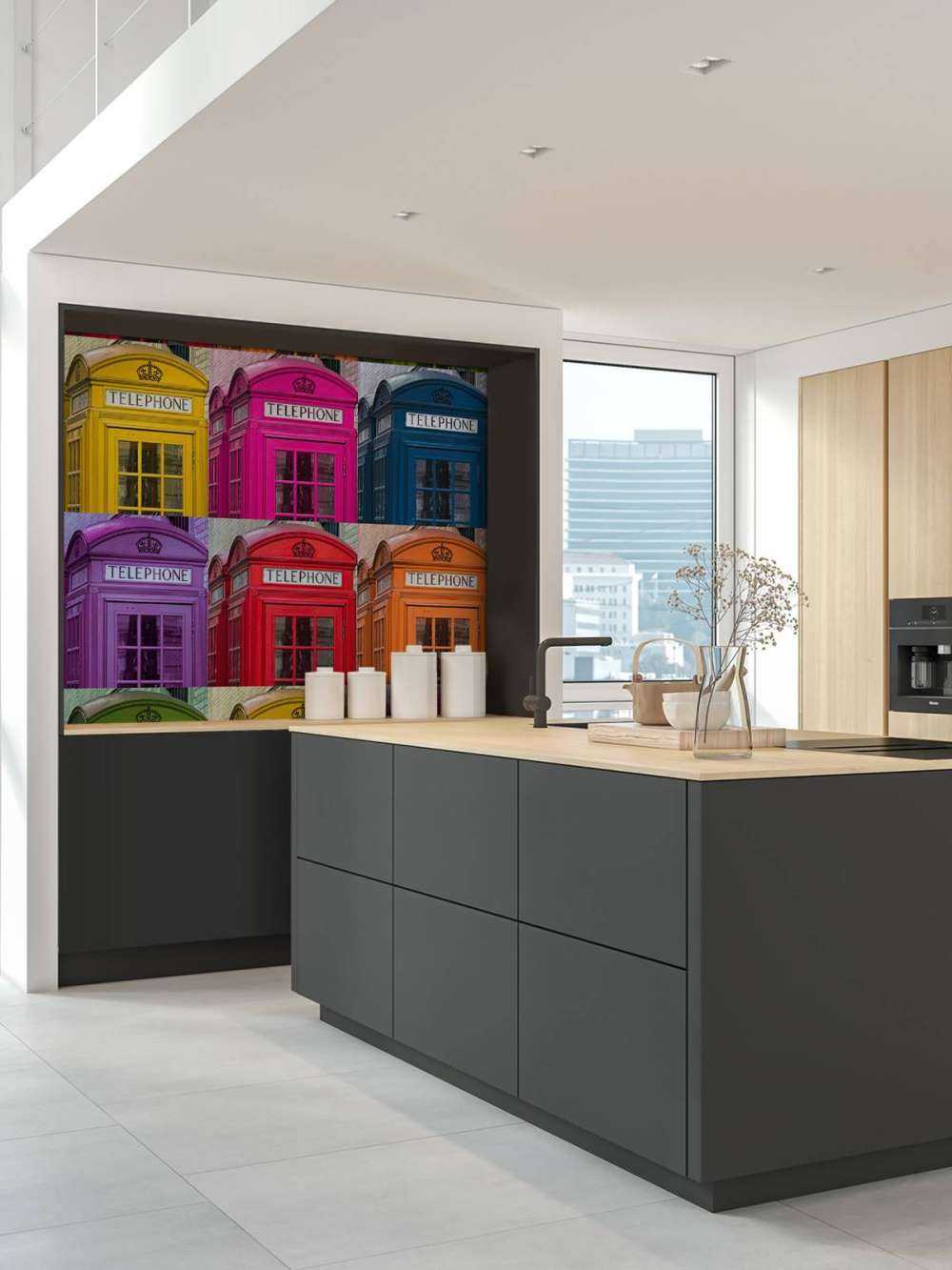 Multicolored Telephone Box