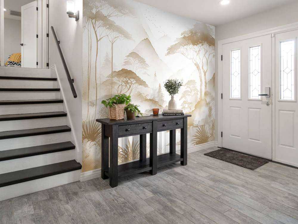 Mountain Lake in Misty Ink, taupe