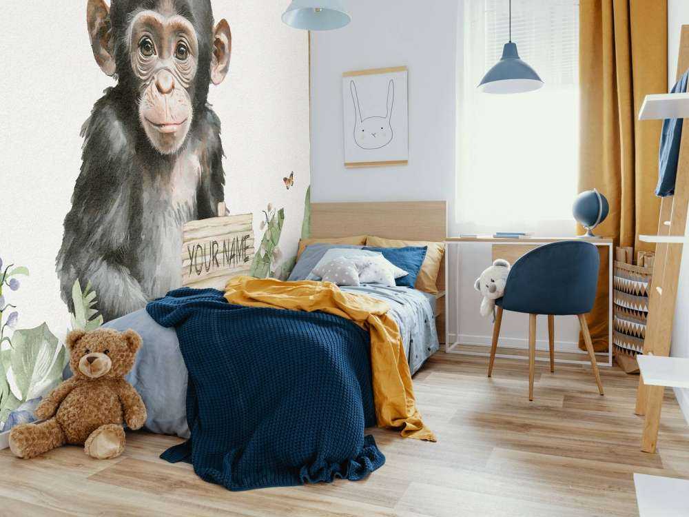 Baby chimpanzee in the jungle