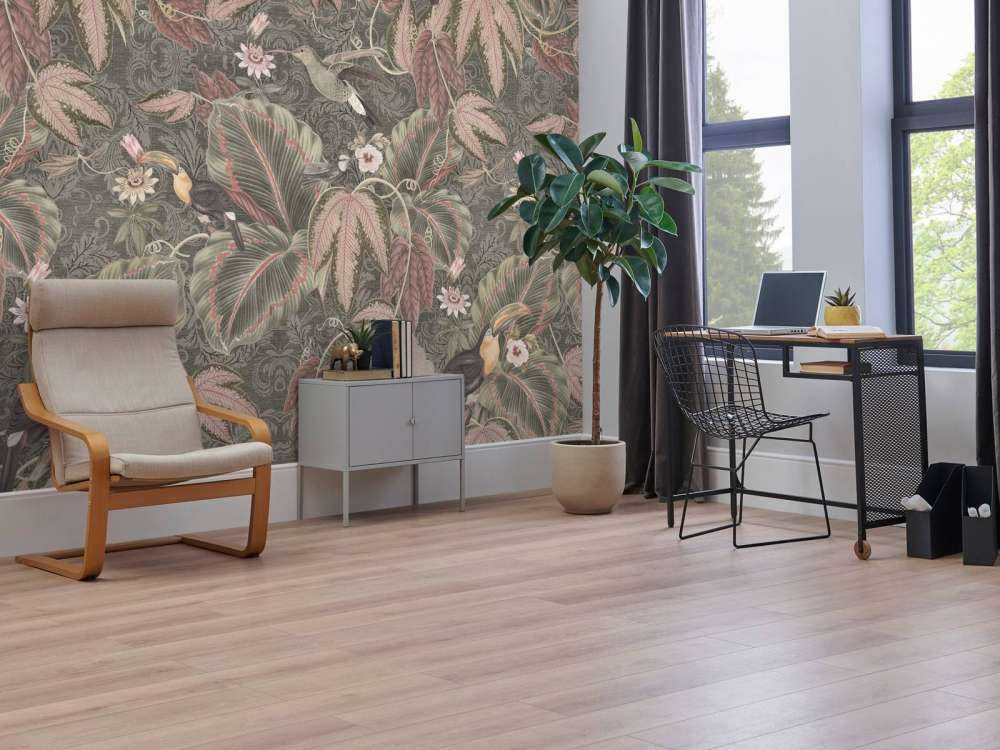 Tropical Jungle birds & Toucans - vintage green