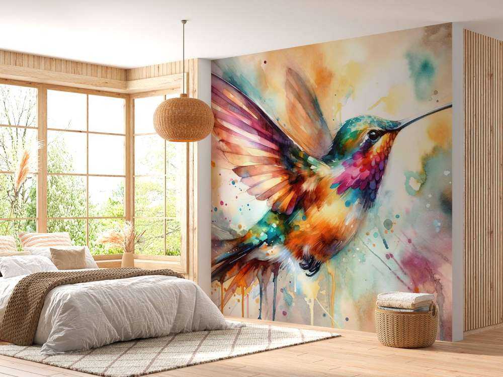 Iridescent Hummingbird in Mid-Flight