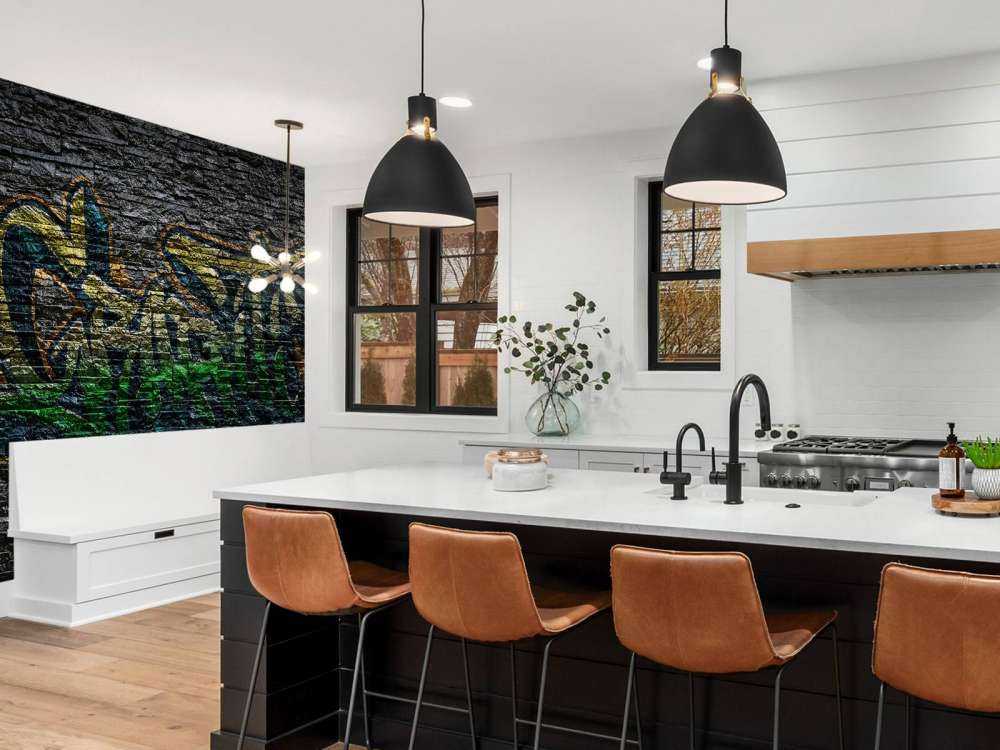 Graffiti on black stones