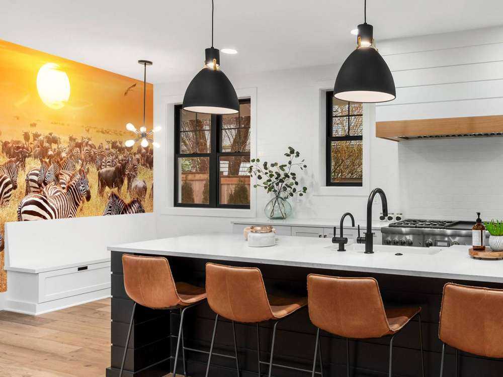 Savanna sun with zebras