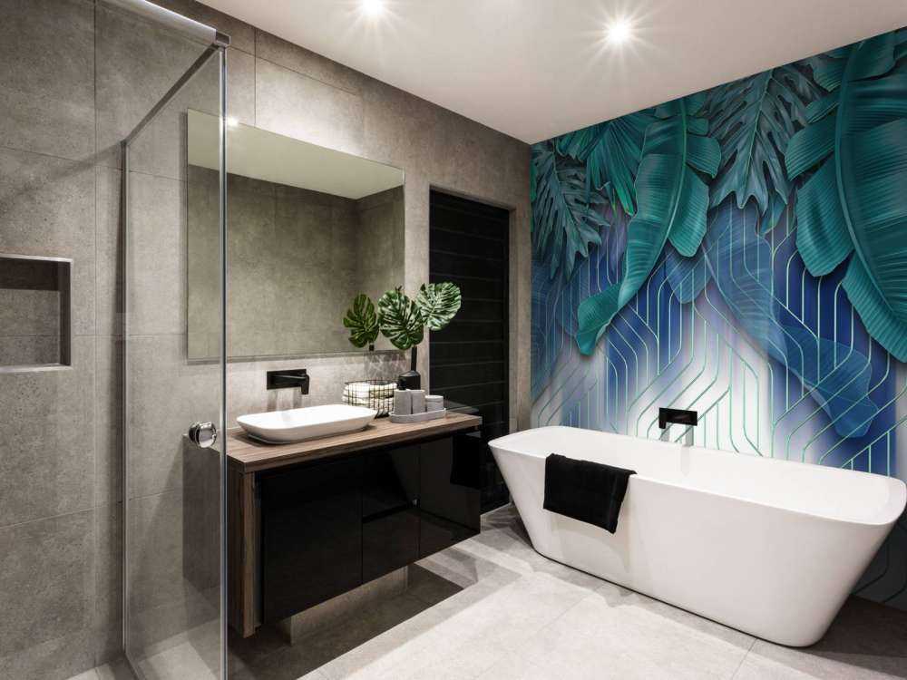 Green leaves and graphic green lines effect