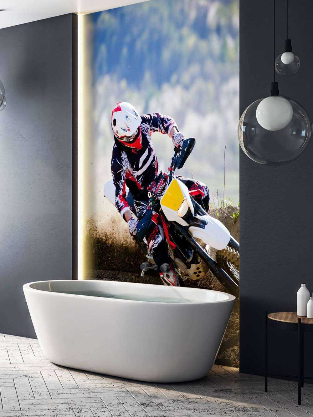 Cross bike in the bend