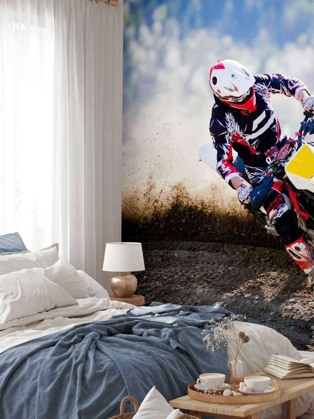 Cross bike in the bend