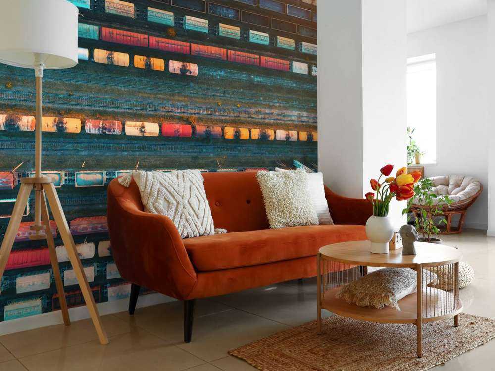 Drone view freight wagons