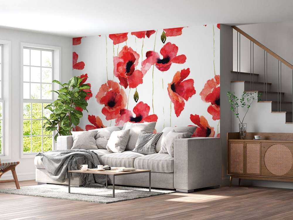 Poppies made of watercolor
