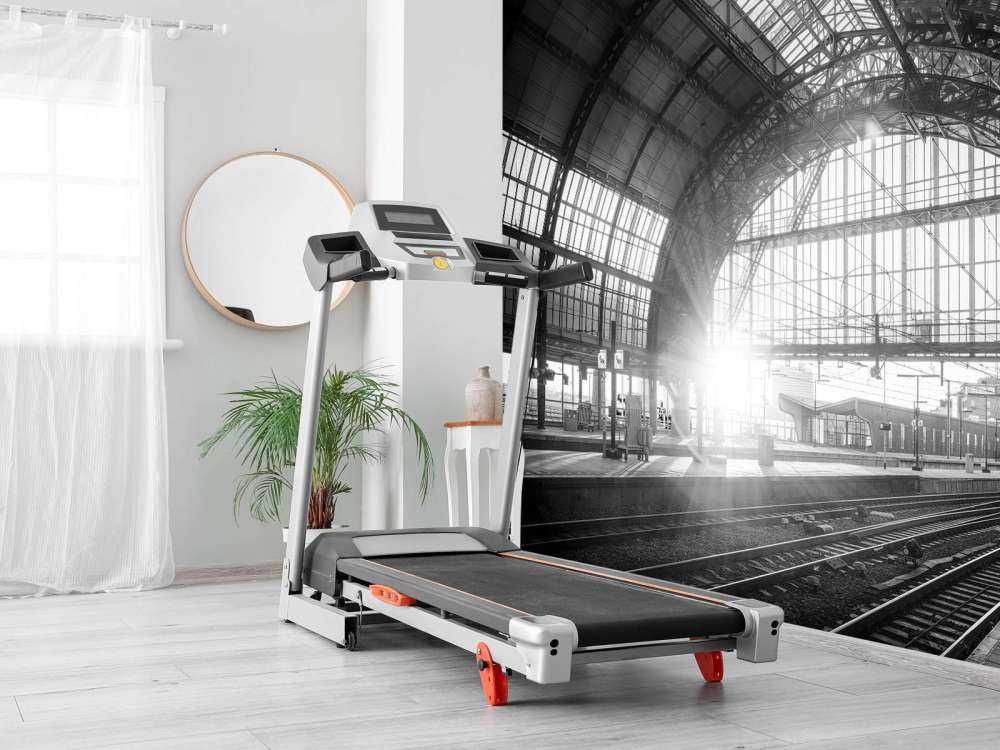 Sunrise on a station in black and white