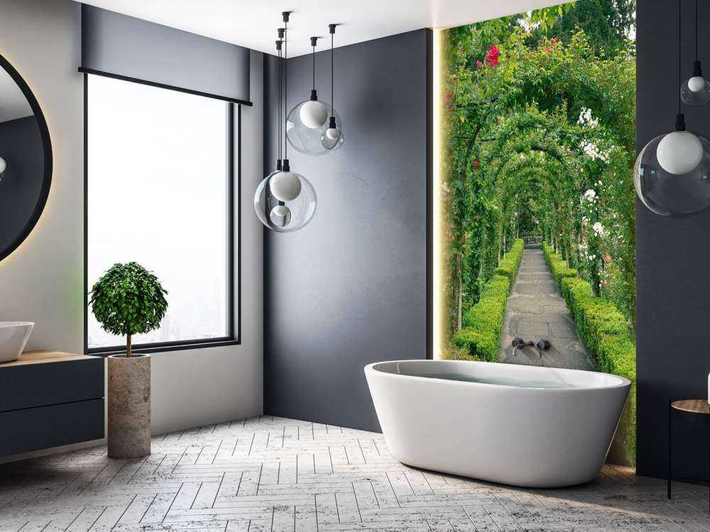 Path through rose garden