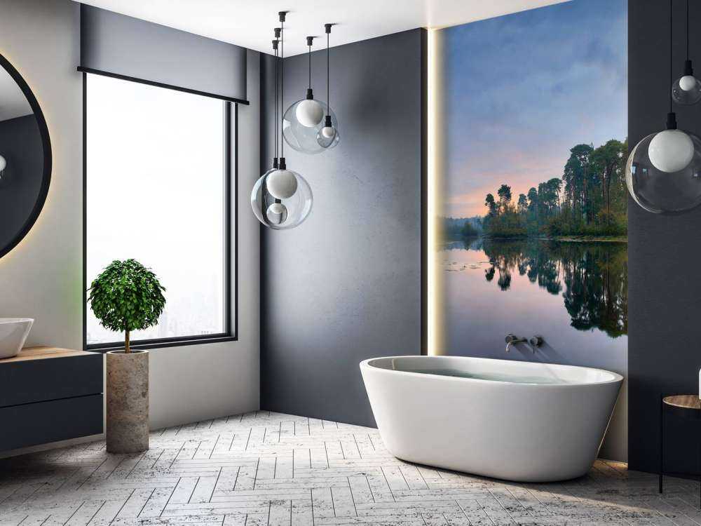 Reflection in forests at sunrise