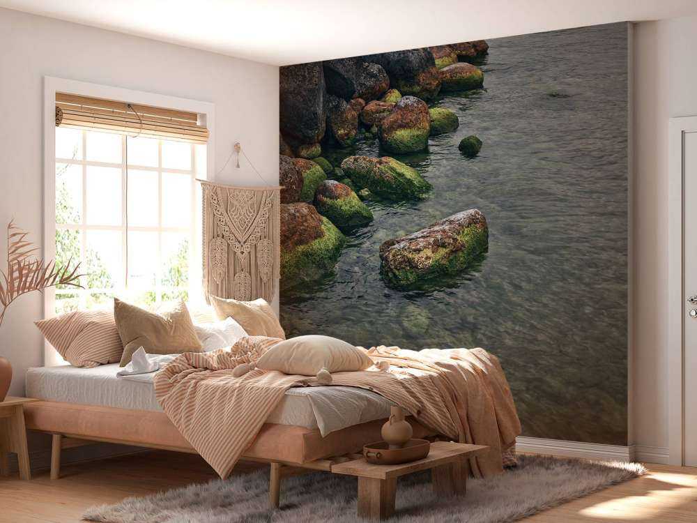 Rocks at mountain lake