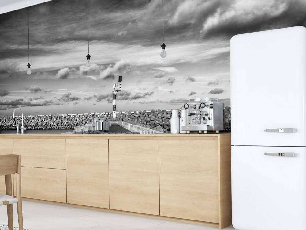 Quay wall of the marina of Cadzand Bad 