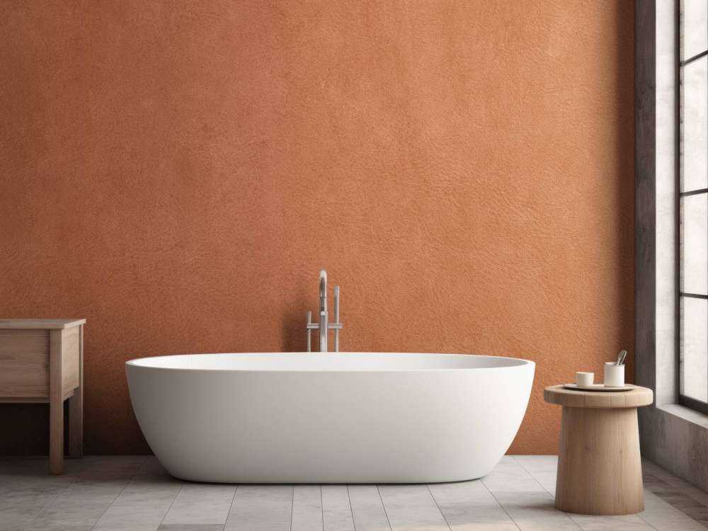 Leather structure in terracotta colours