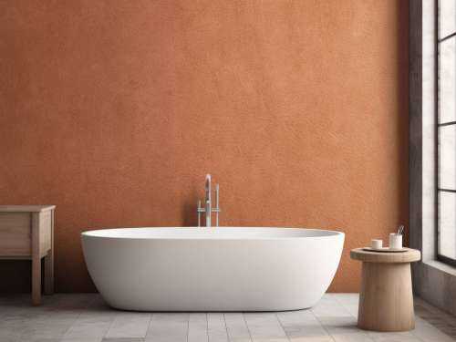 Leather structure in terracotta colours