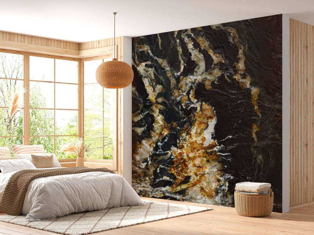 Black marble with light structure