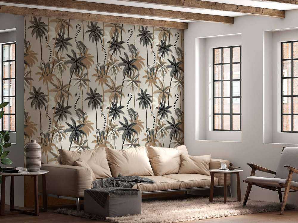 Ring-tailed lemurs in the trees