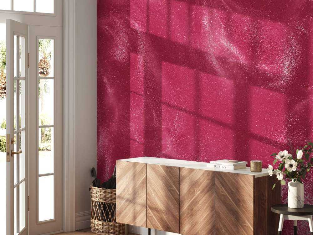 Pink glitter particles