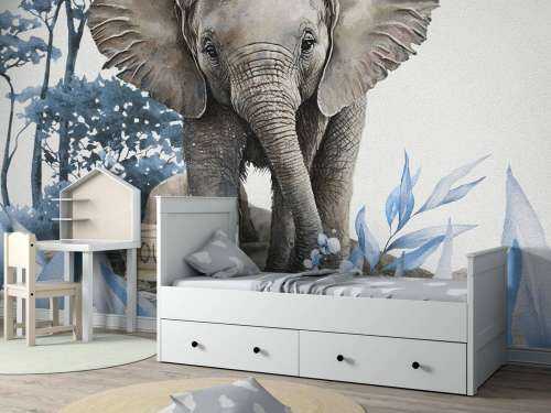 Elephant in the jungle blue