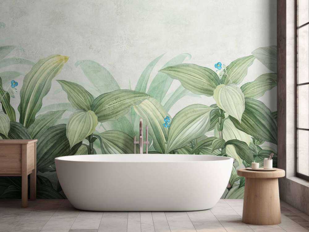 Motley grass with flowers