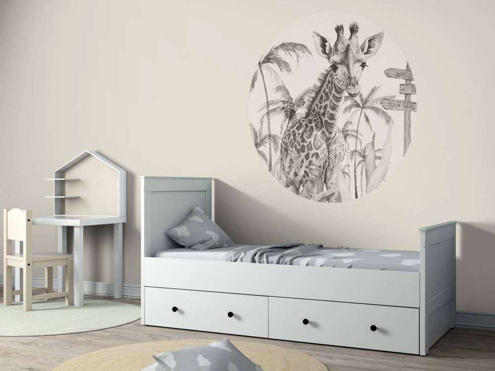 Baby giraffe in the jungle beige