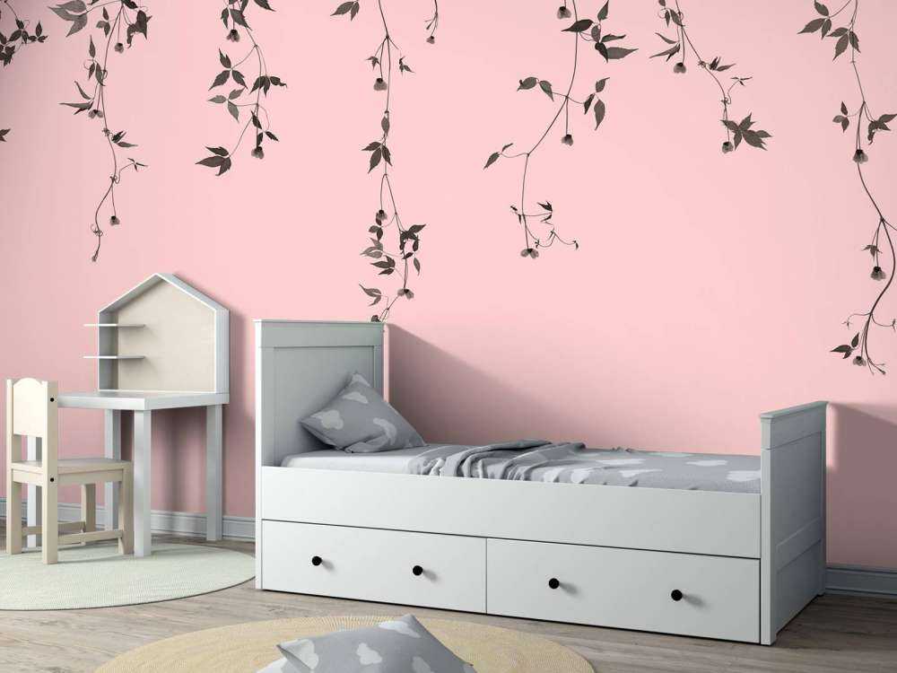 Clematis twigs on old pink