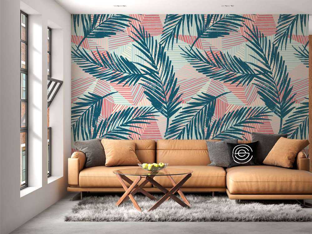 Abstract palm leaves