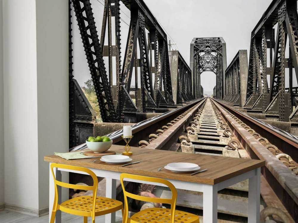 Metal railway bridge