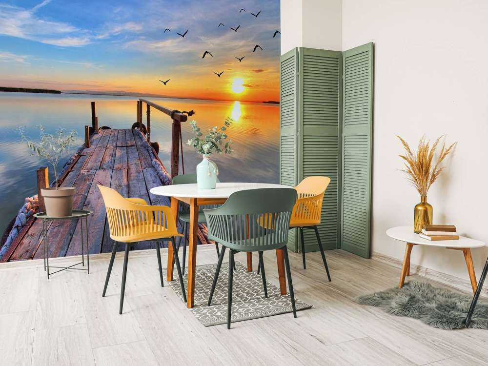 Birds above the sea