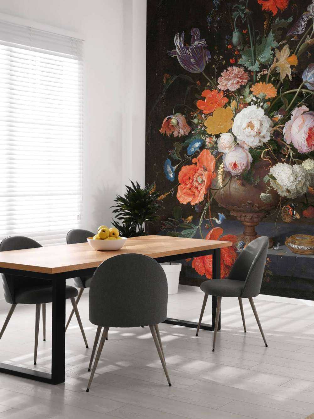 Still life with flowers and a watch