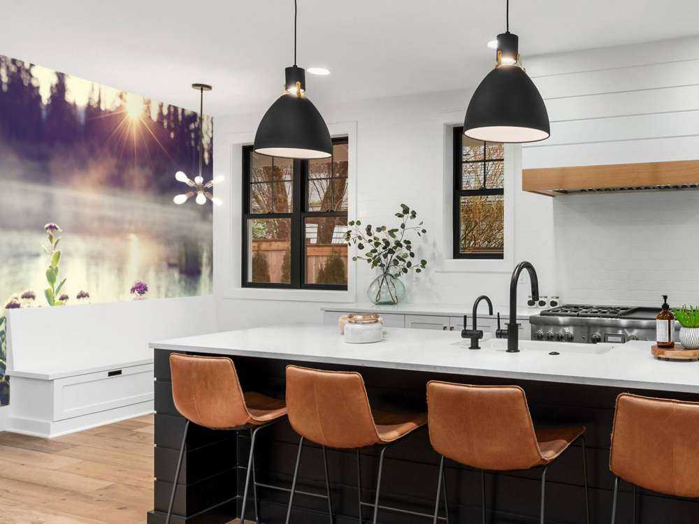 Evaporating lake with flowers