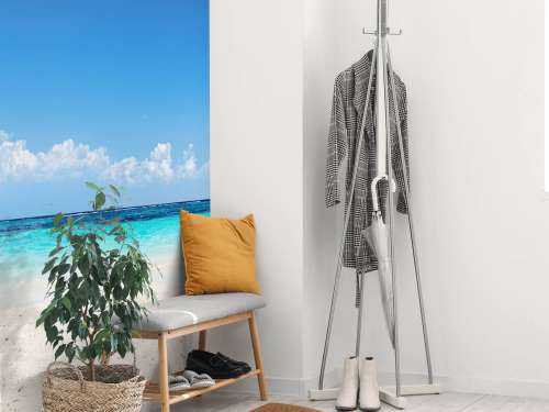 Chairs and parasol on tropical beach