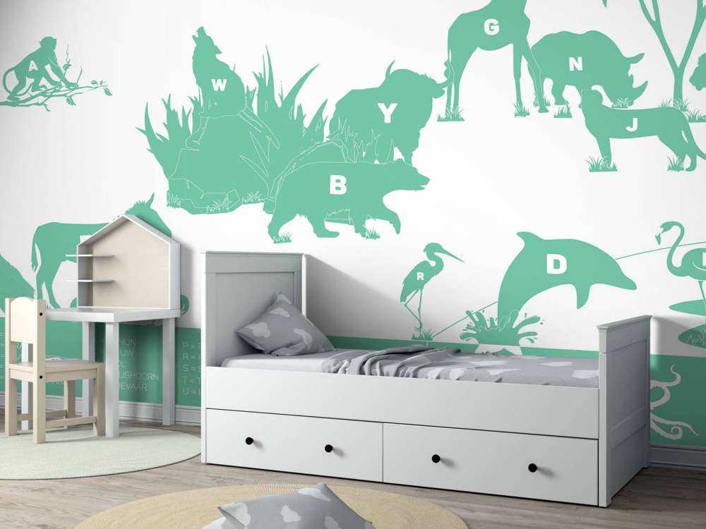 Animal alphabet, green