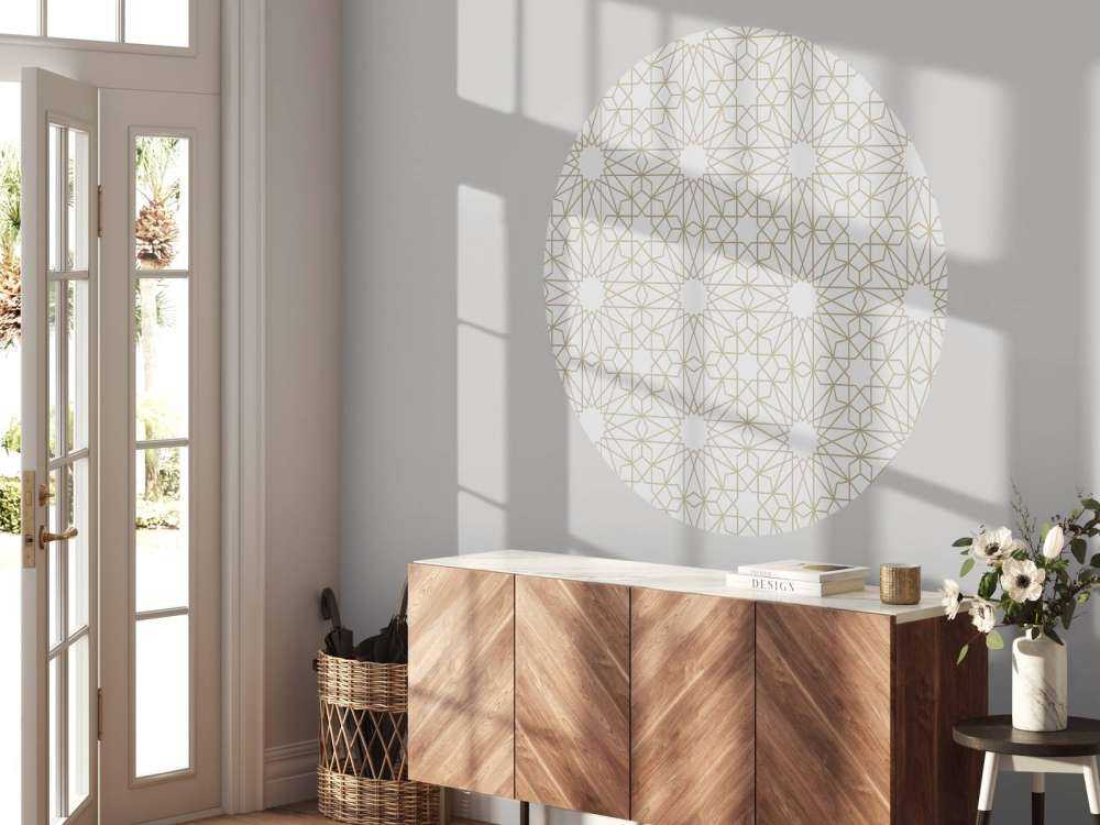 Geometric flowers, white