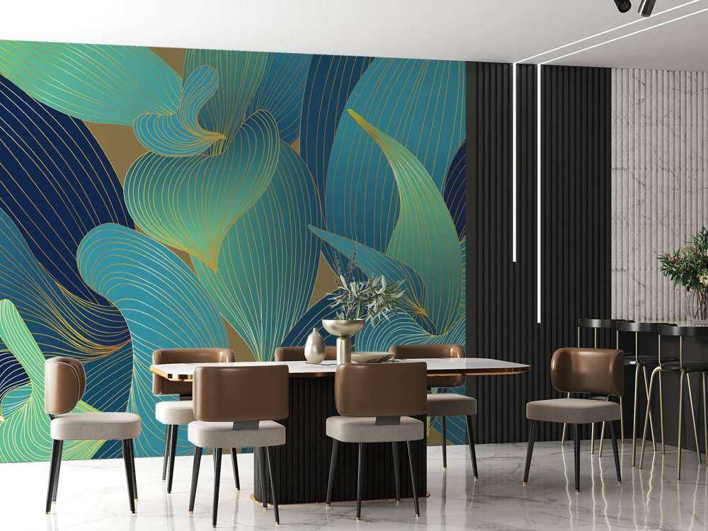 Blue and green leaves