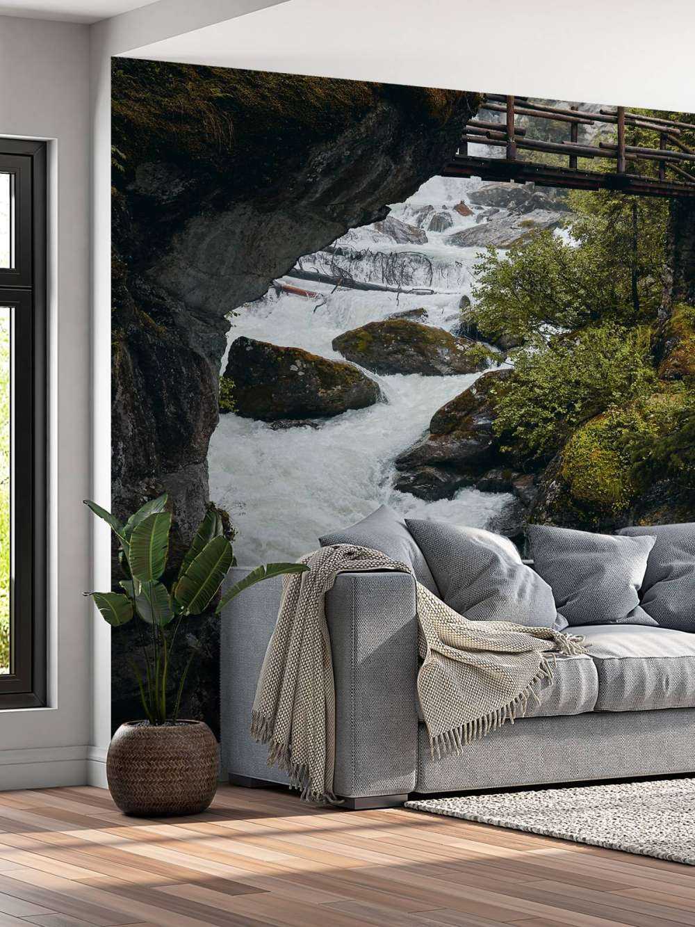 Bridge at a waterfall