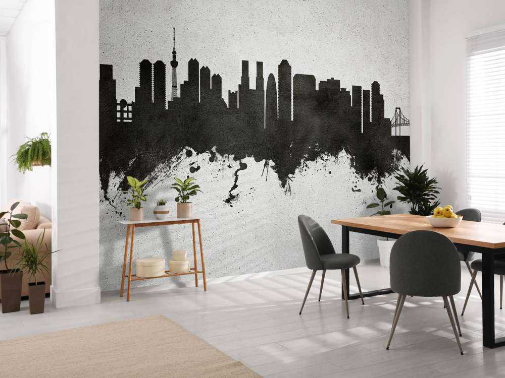 Watercolor skyline, Tokyo