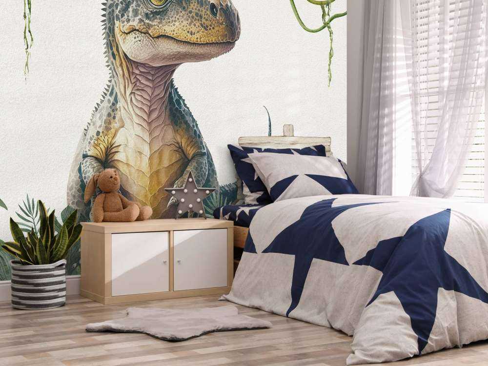 Baby t-rex in the jungle