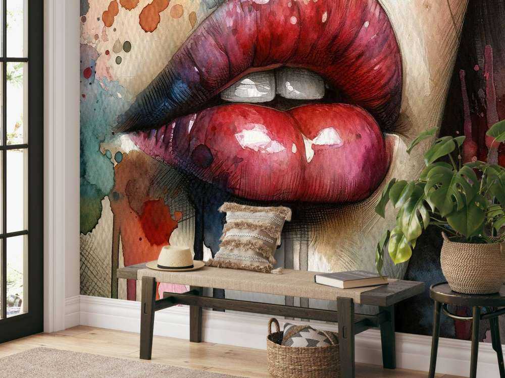 Watercolor Woman Lips #1