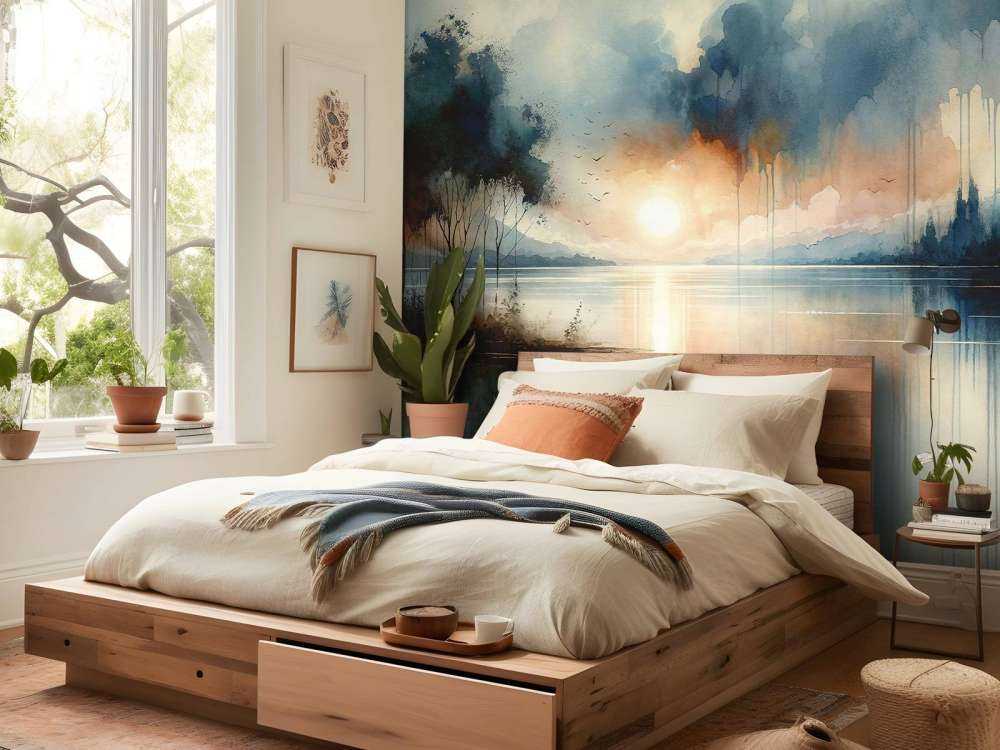 Watercolor Abstract Lake