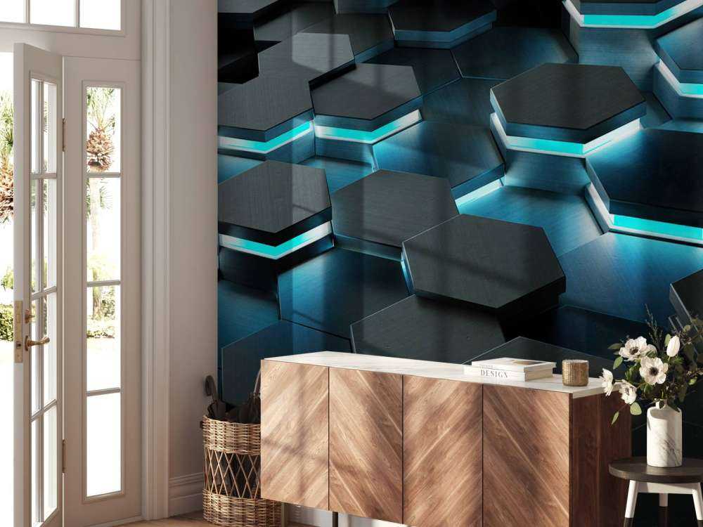 Luminous 3D hexagons